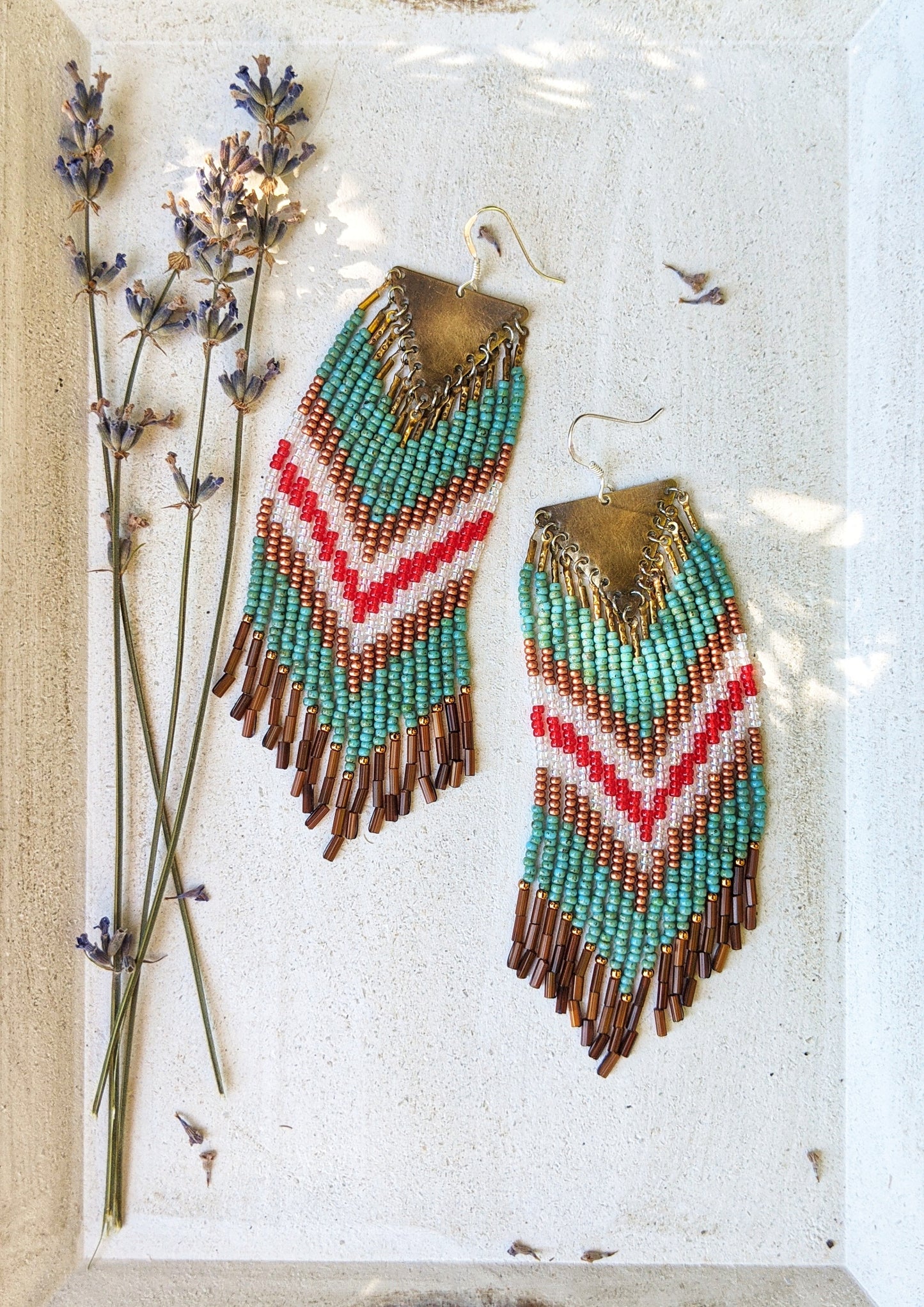 Adrienne Turquoise Seed Bead Earrings