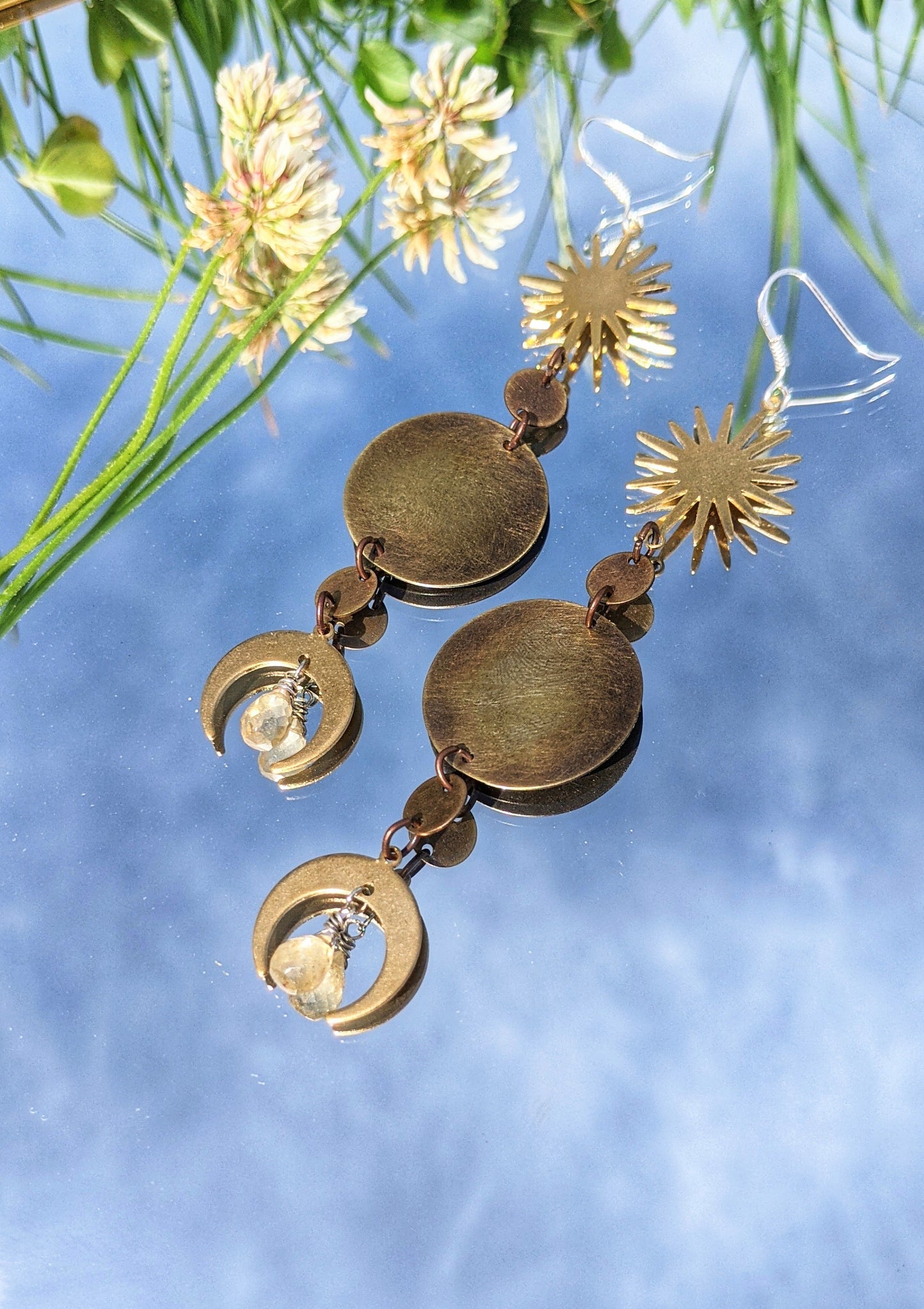 Billie Sun Tears Brass Earrings