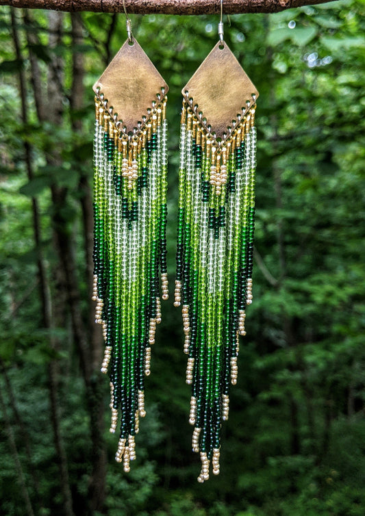 Huanani-Kay Green Ombre Beaded Earrings