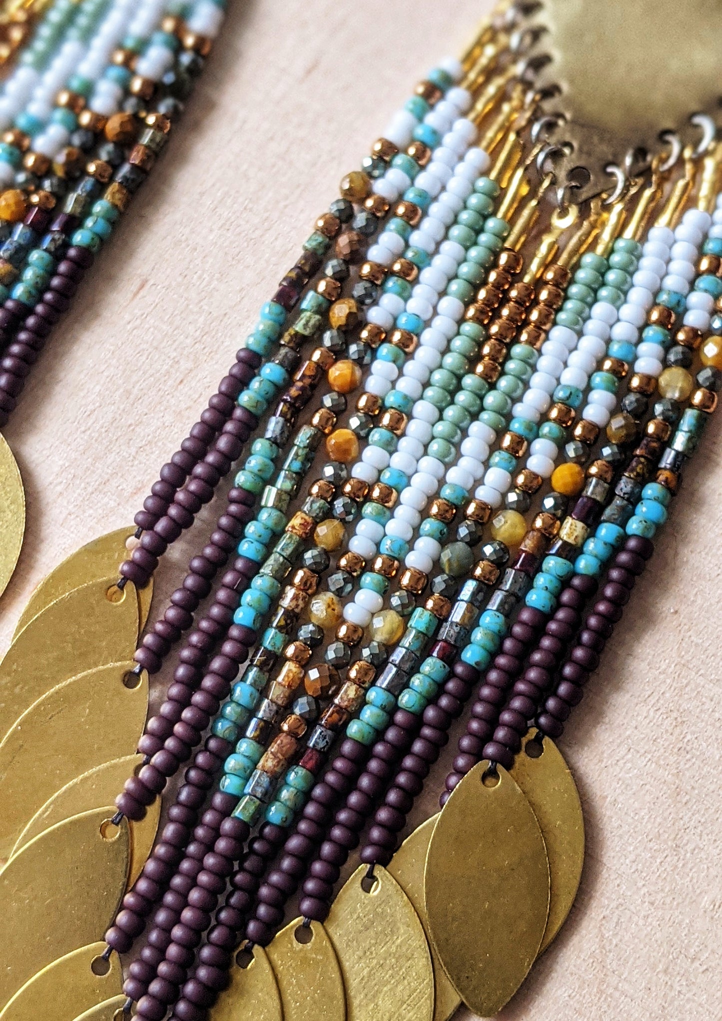 Serena Brown Picasso Beaded Earrings