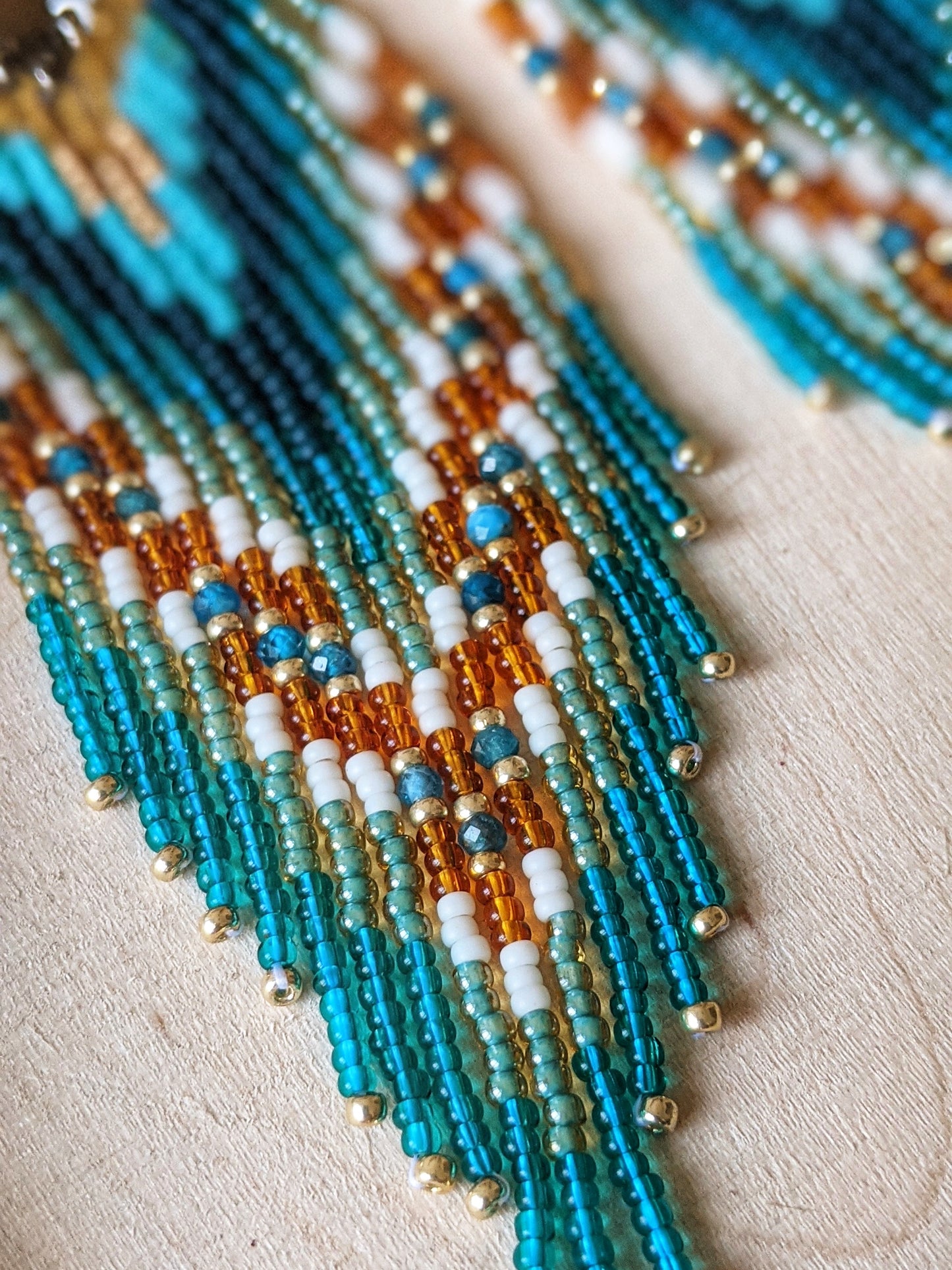 Littlefeather Teal Boho Beaded Earrings