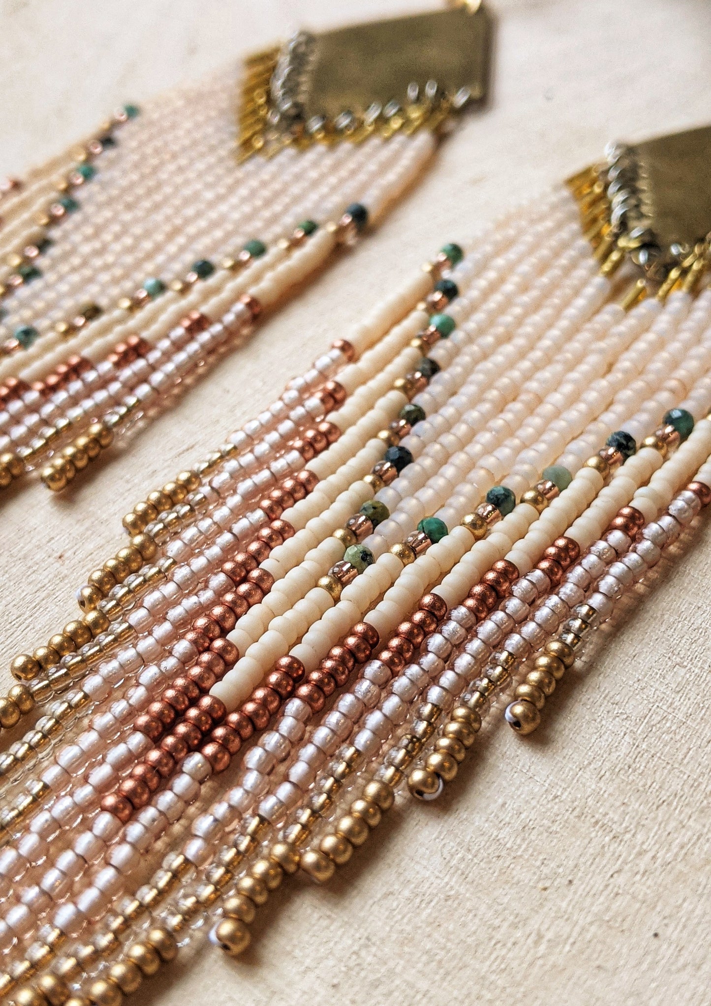 Sona Ivory Turquoise Seed Bead Earrings
