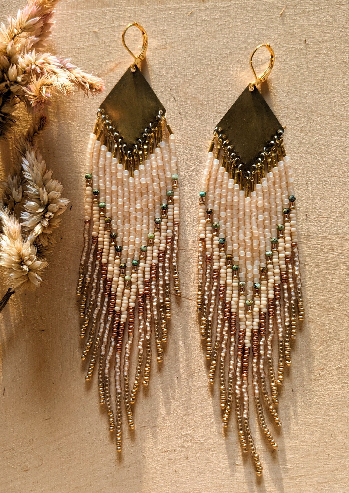 Sona Ivory Turquoise Seed Bead Earrings