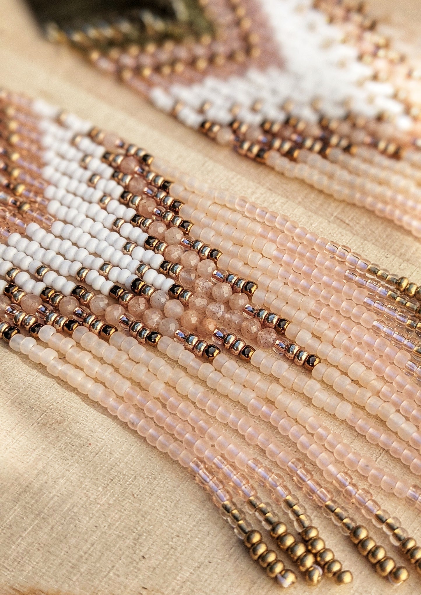 Maya Peach Moonstone Matte Beaded Earrings