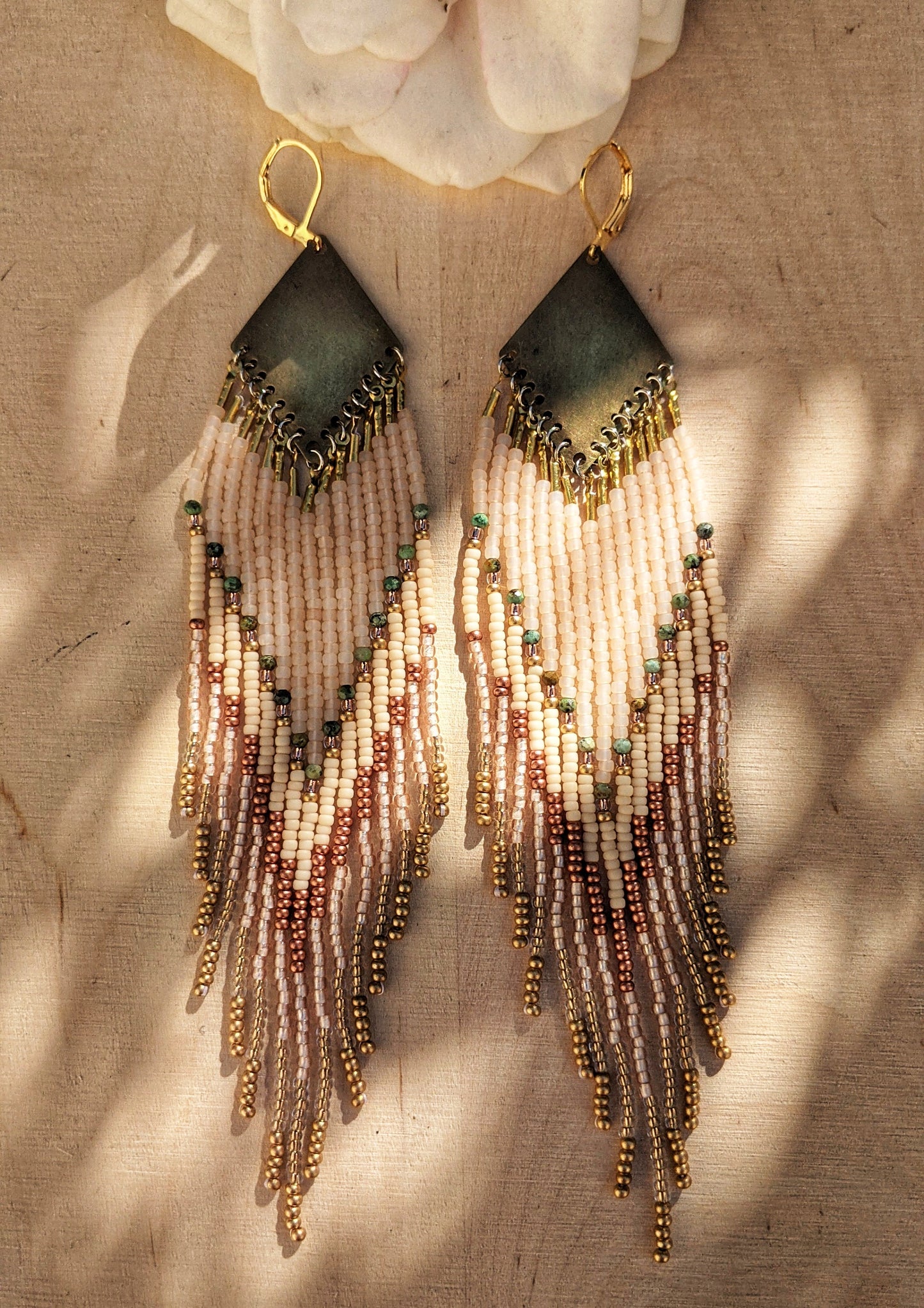 Sona Ivory Turquoise Seed Bead Earrings
