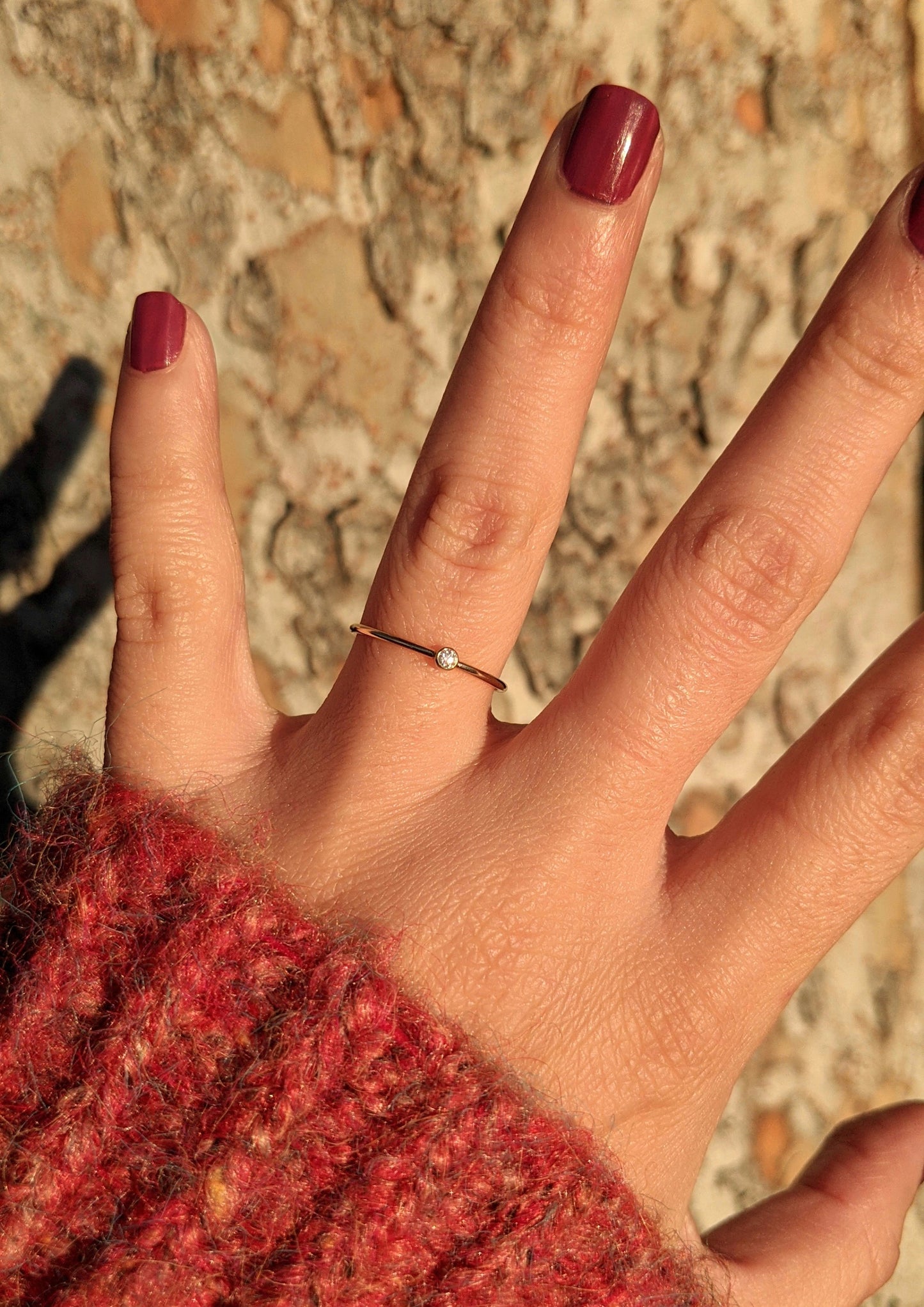 Rupi Gold Filled Dainty CZ Stacking Ring