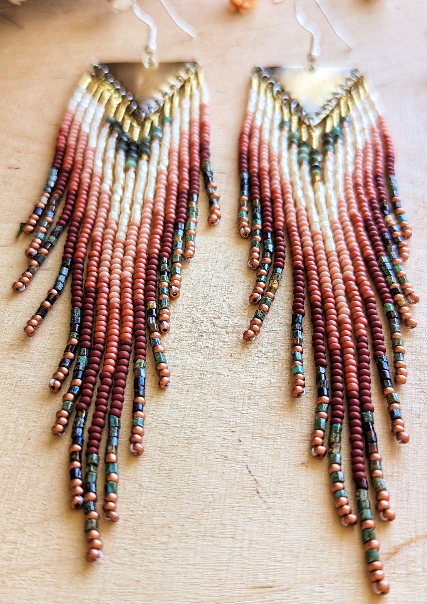 Mia Coral Turquoise Beaded Earrings