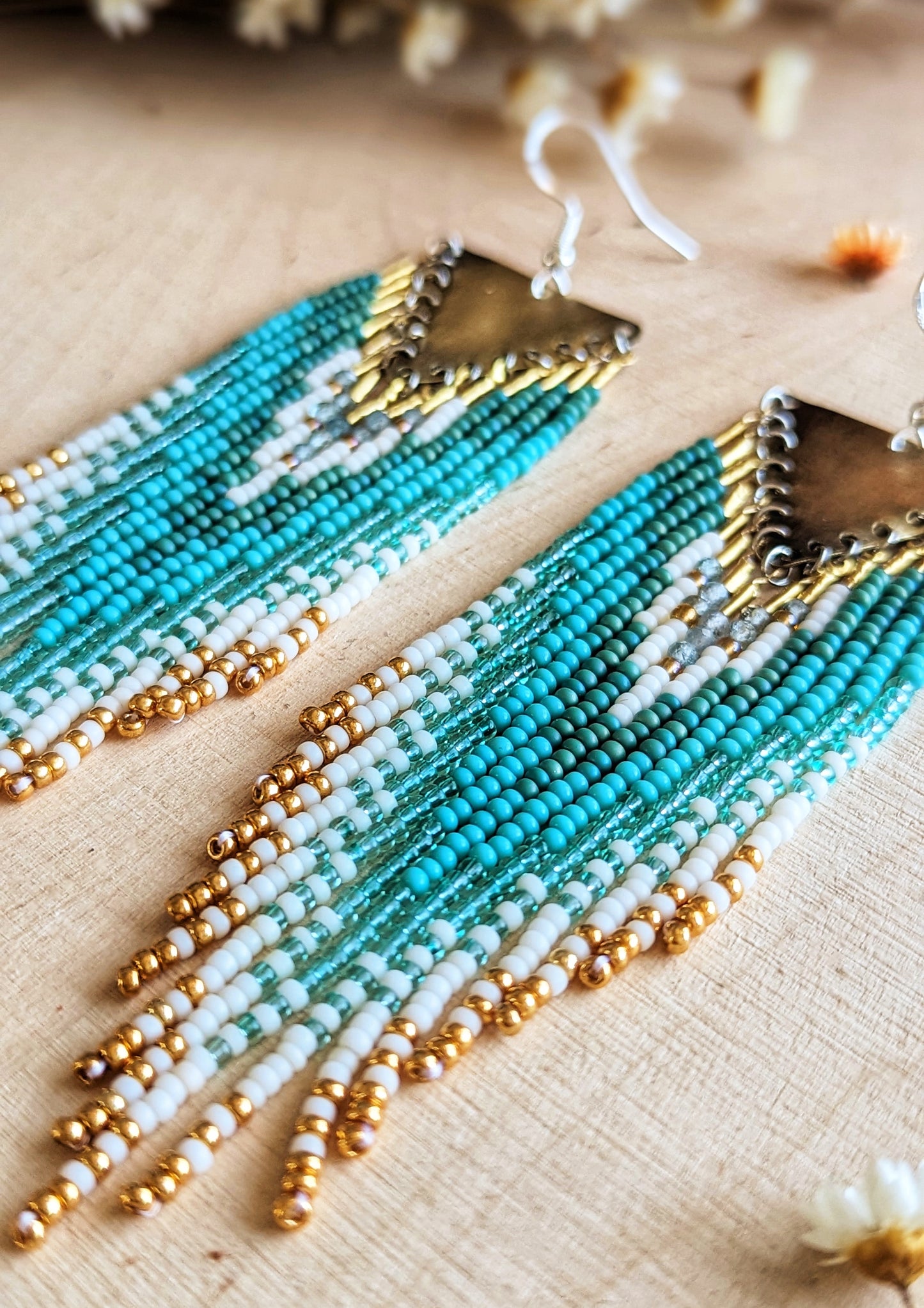 Harriet Turquoise Ombre Seed Bead Earrings