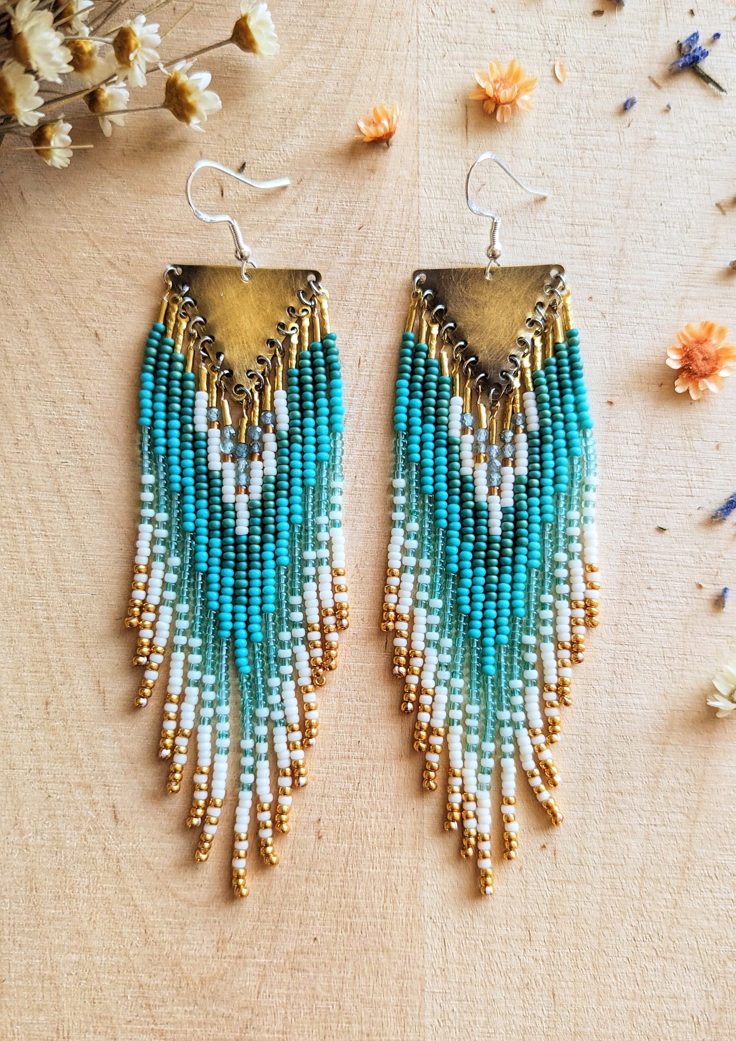 Harriet Turquoise Ombre Seed Bead Earrings
