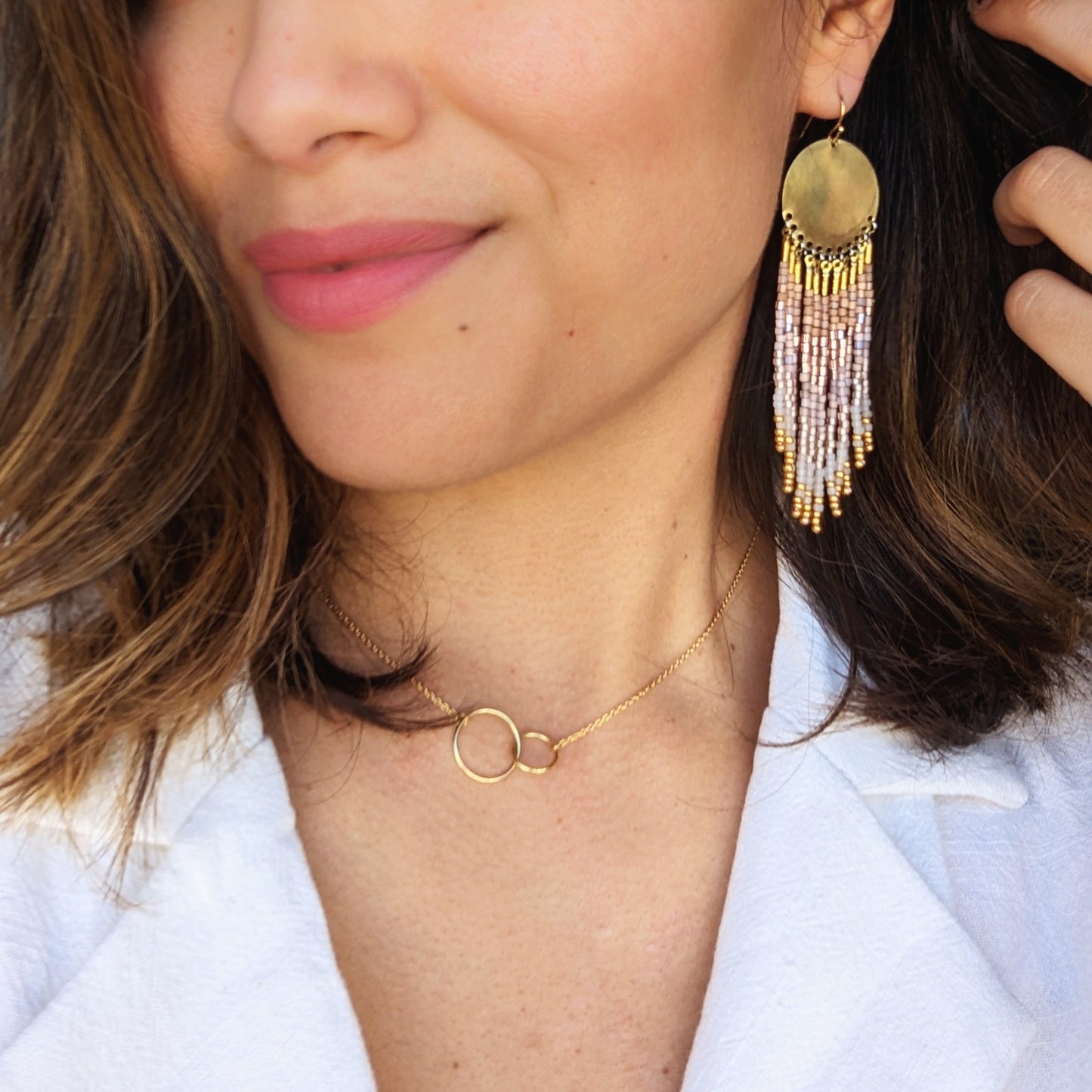 Jane Sparkly Lilac Beaded Earrings