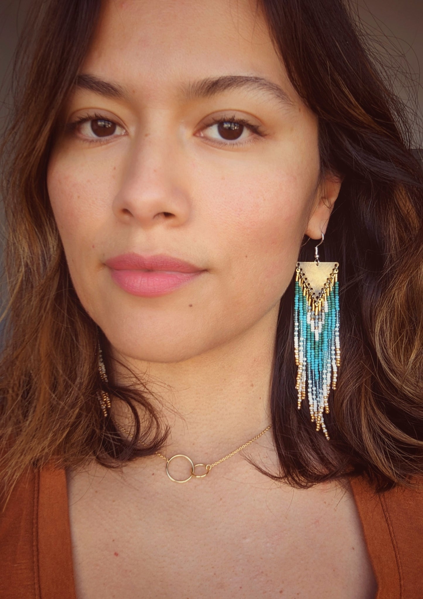 Harriet Turquoise Ombre Seed Bead Earrings