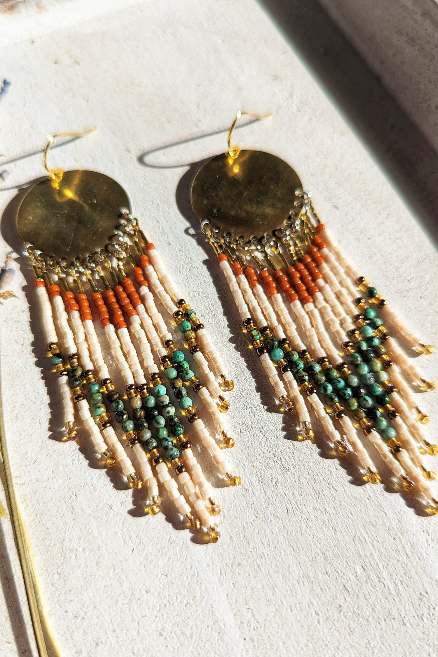 Rhonda Turquoise Seed Bead Earrings