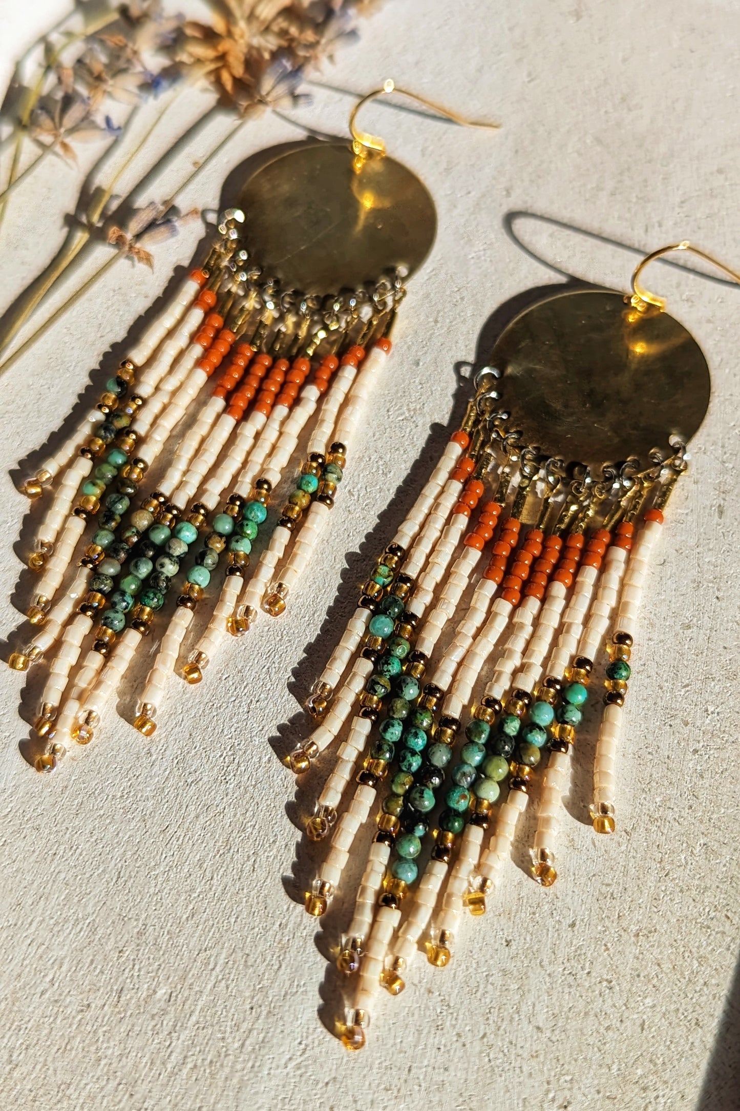 Rhonda Turquoise Seed Bead Earrings
