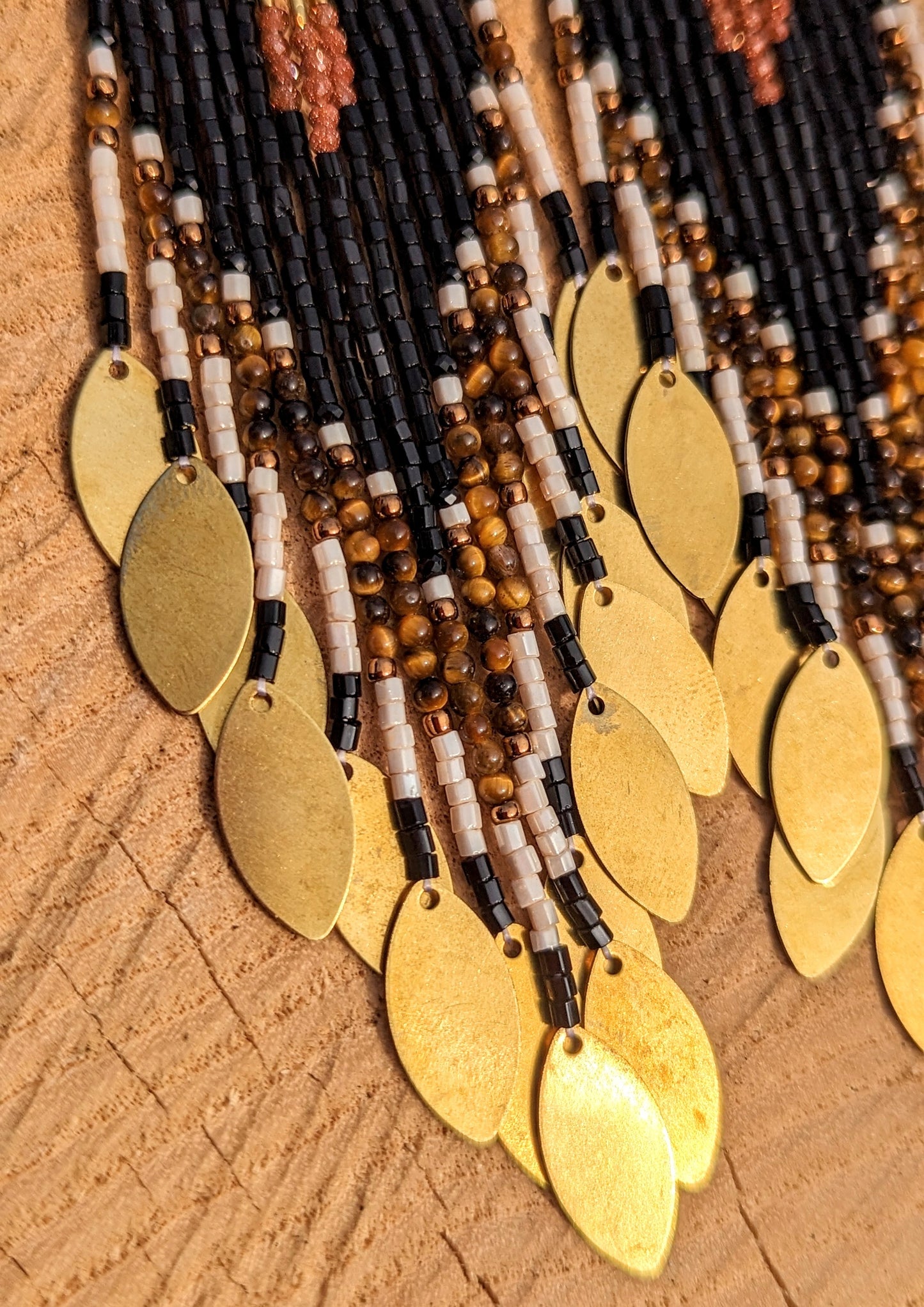 Angela Tiger Eye Beaded Earrings