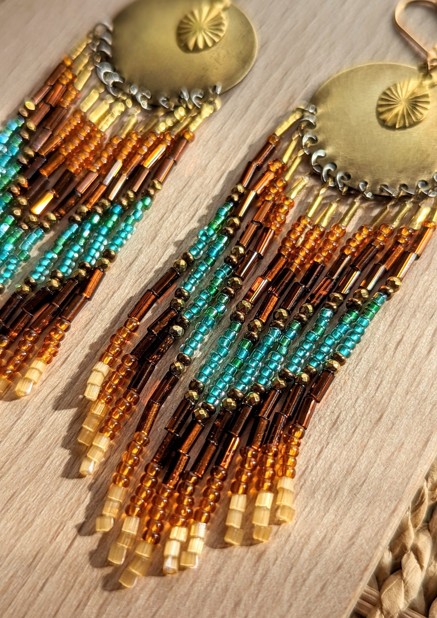 Aisholpan Agua Ardiente Seed Bead Earrings