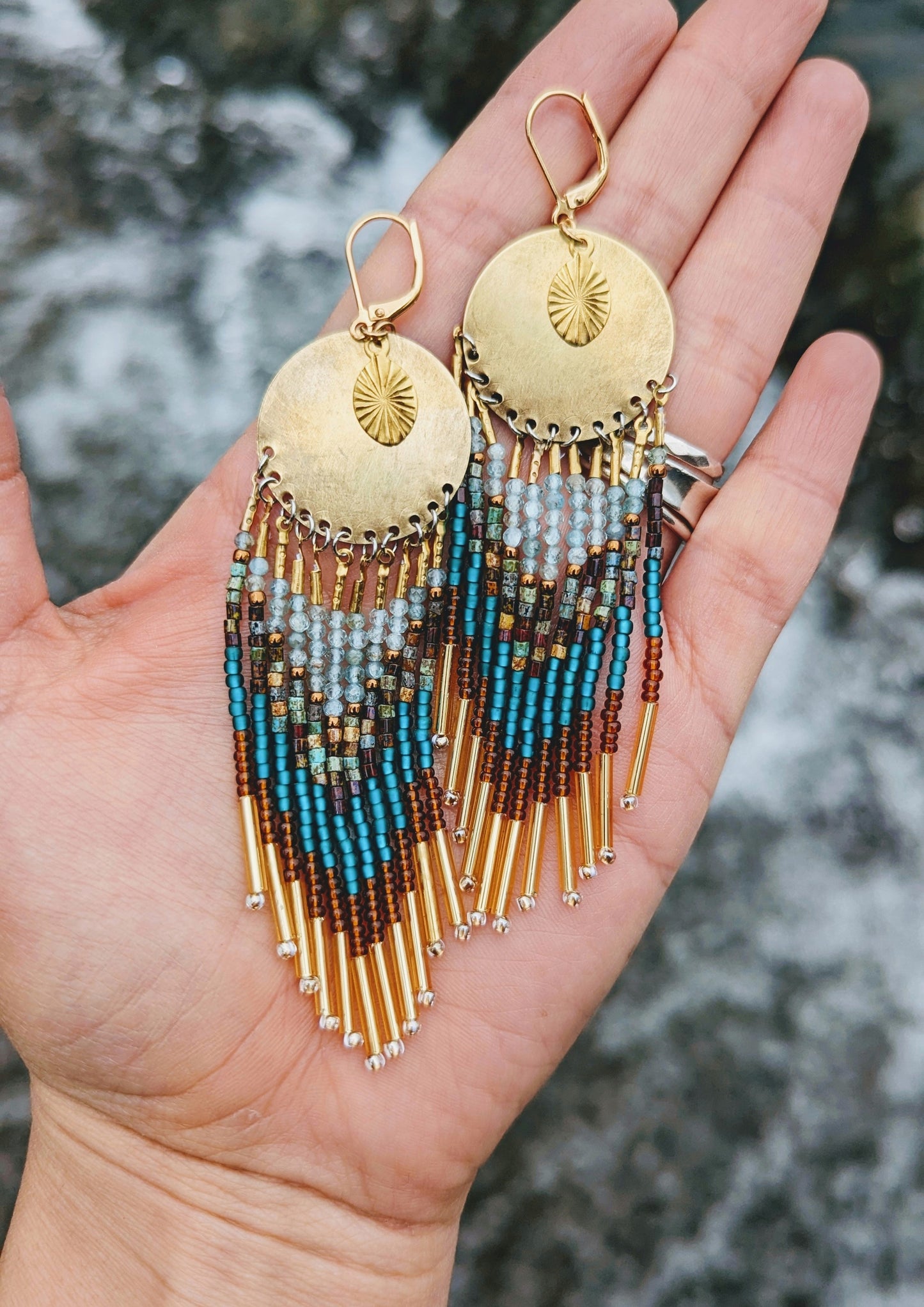 Autumn Apatite Seed Bead Earrings