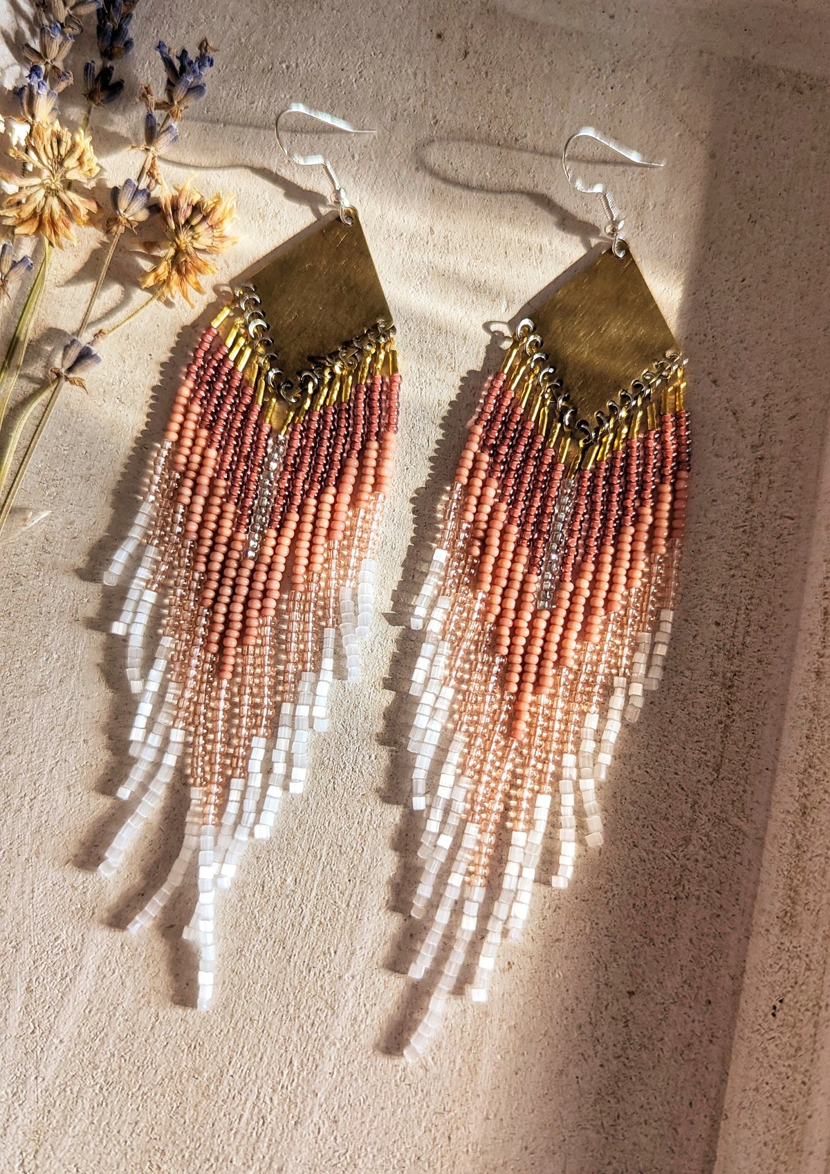 Pink Seed Bead Earrings | Moon & Milk
