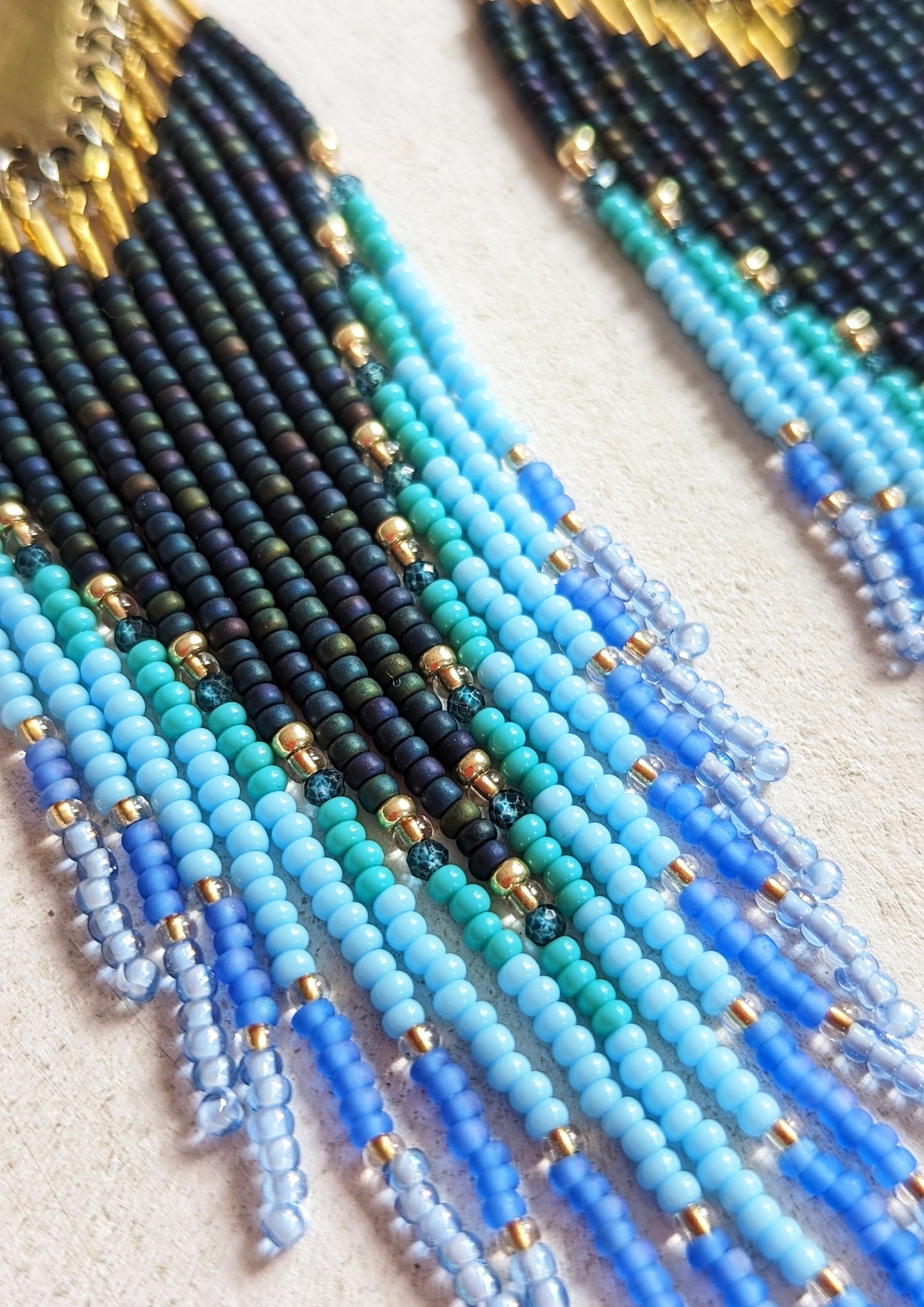 Gloria Cornflower Seed Bead Earrings