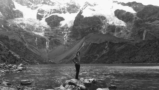 Alejandra Garcia, founder of Moon & Milk at Humantay Lake in Peru