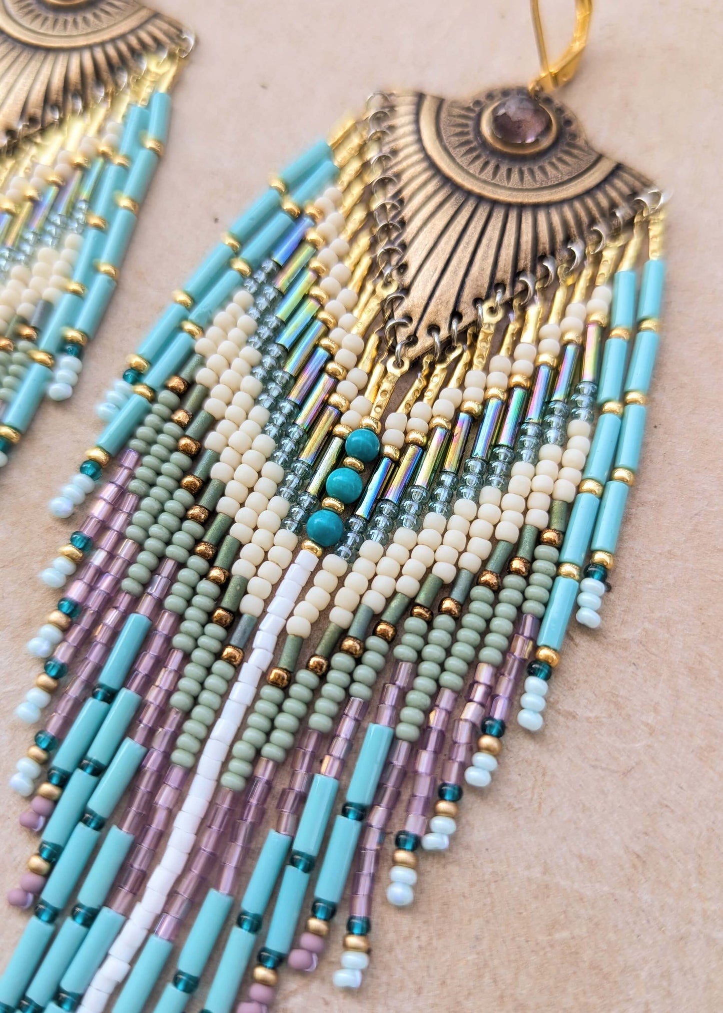 Athena Lavender Beaded Earrings
