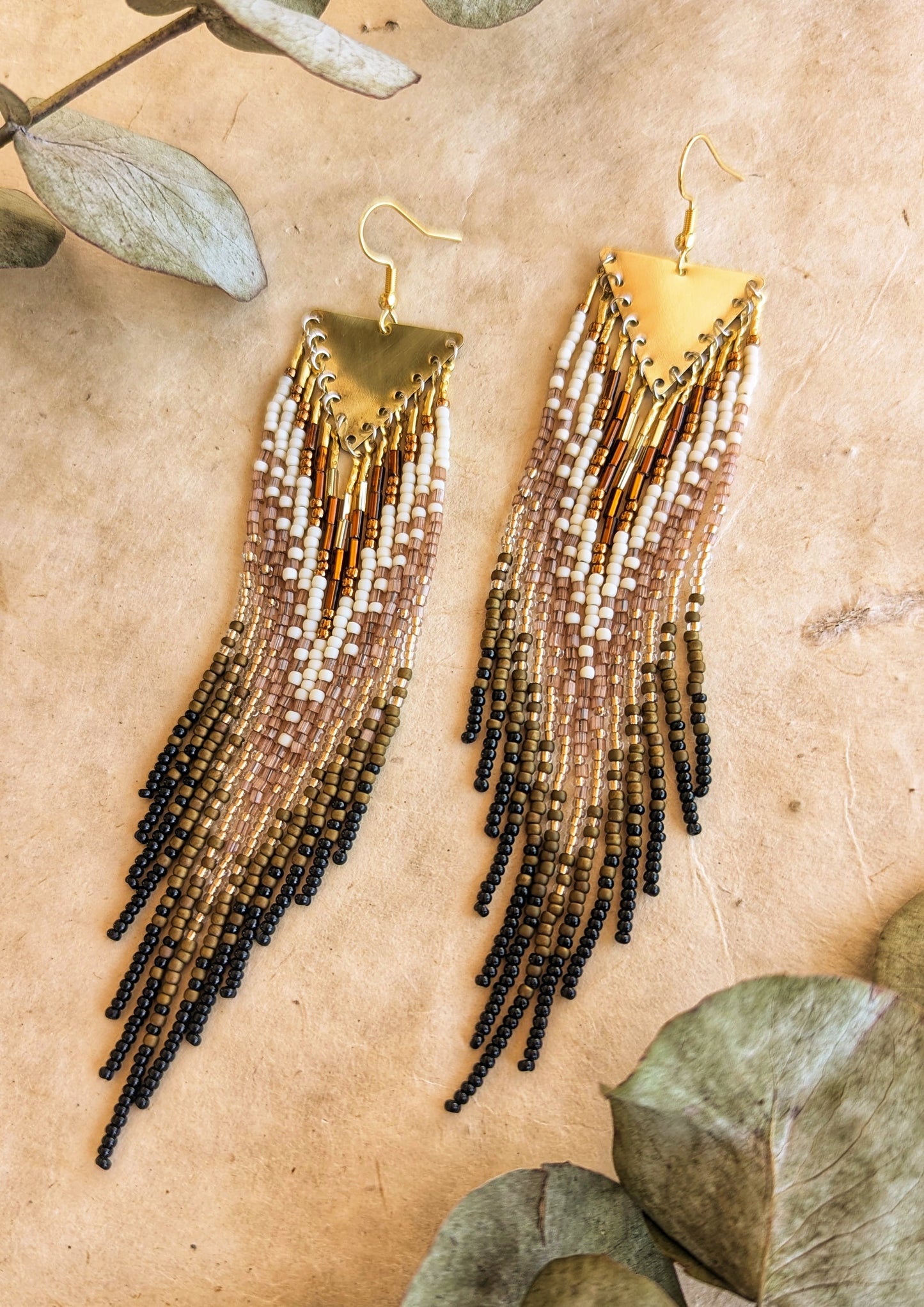 Esther Mauve Boho Beaded Earrings