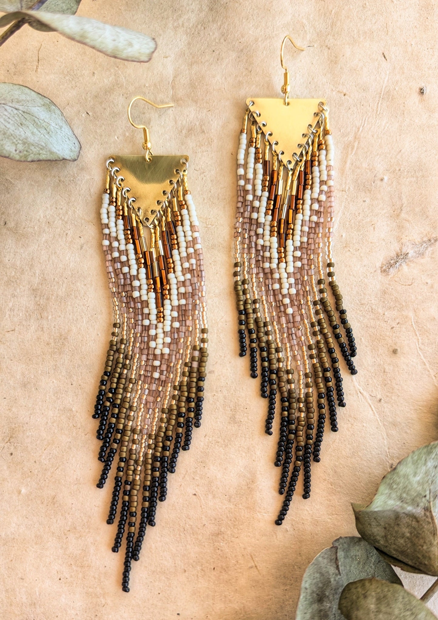 Esther Mauve Boho Beaded Earrings