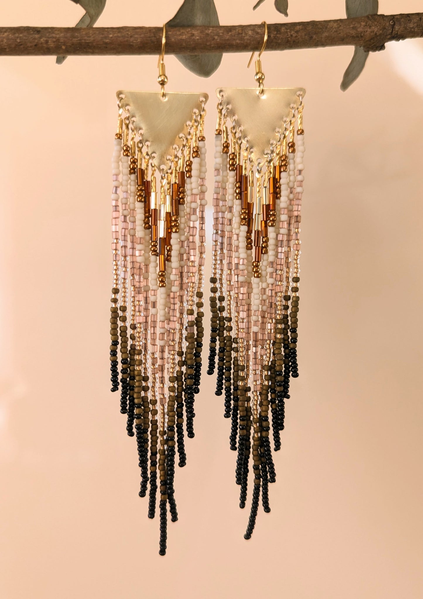 Esther Mauve Boho Beaded Earrings