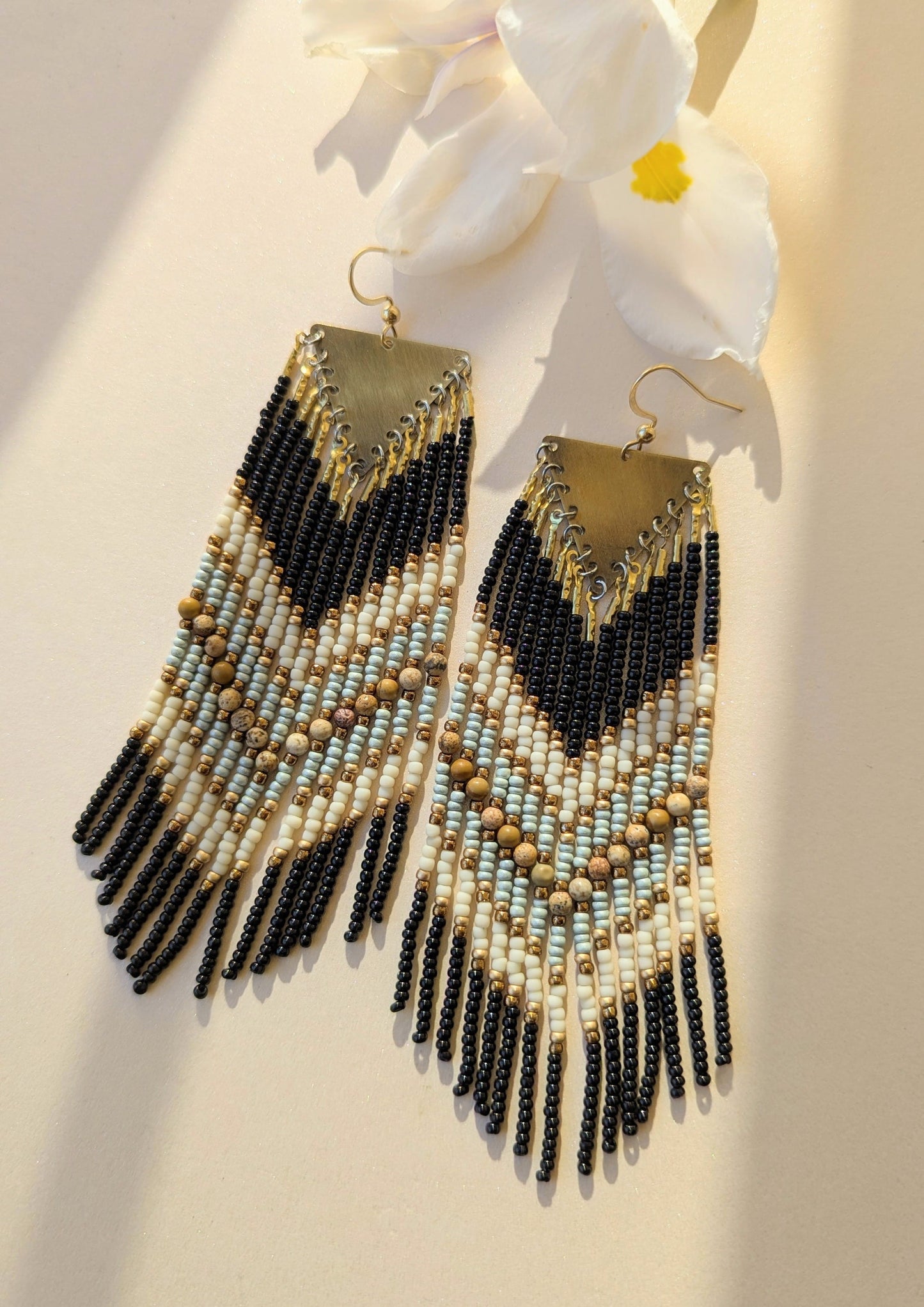 Black Mamba Beaded Earrings