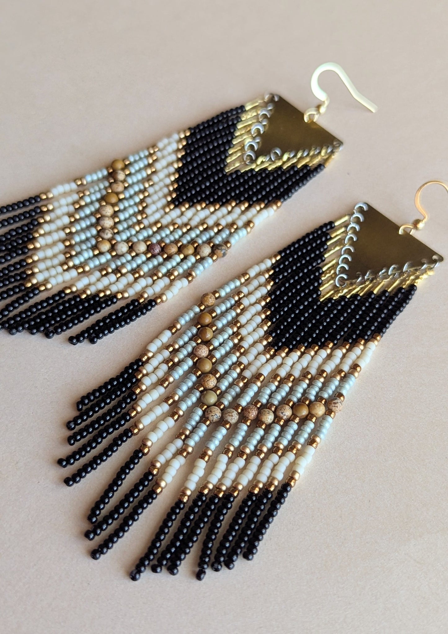 Black Mamba Beaded Earrings