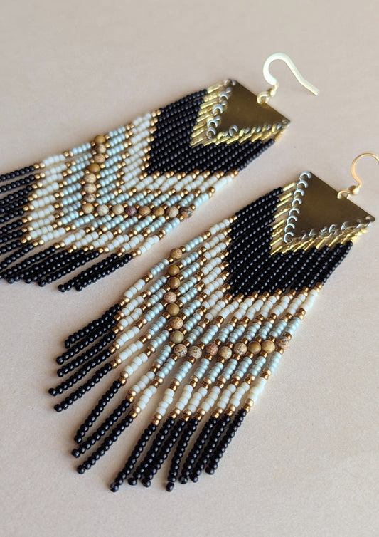 Black Mamba Beaded Earrings