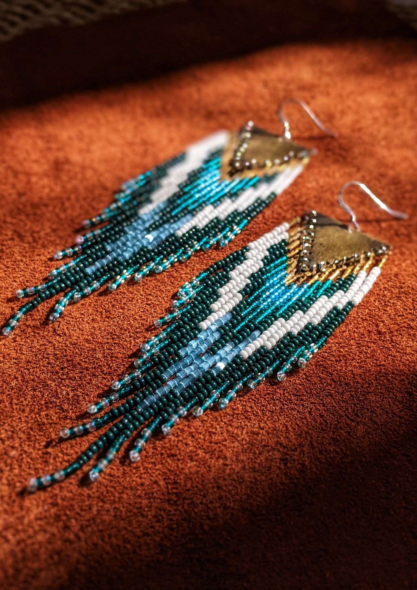 Khalida Teal Boho Beaded Earrings
