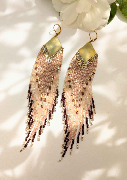 C.J. Walker Mauve Beaded Earrings