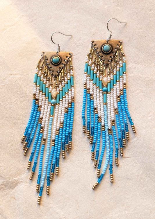 Rosario Laguna Azul Beaded Earrings