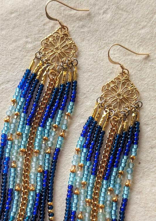 Salacia Royal Blue Beaded Earrings