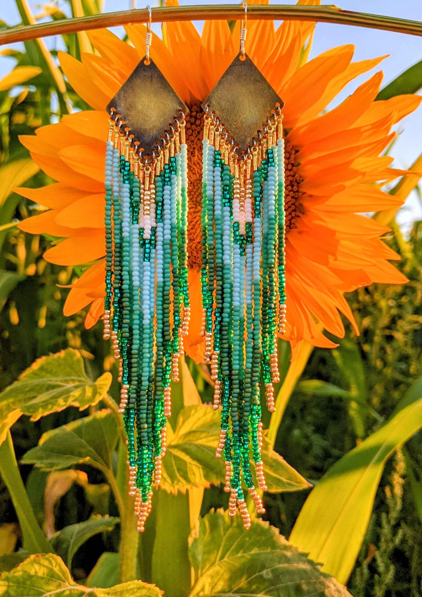 Online Beading Tutorial + Kit | Peltier Turquoise Beaded Earrings