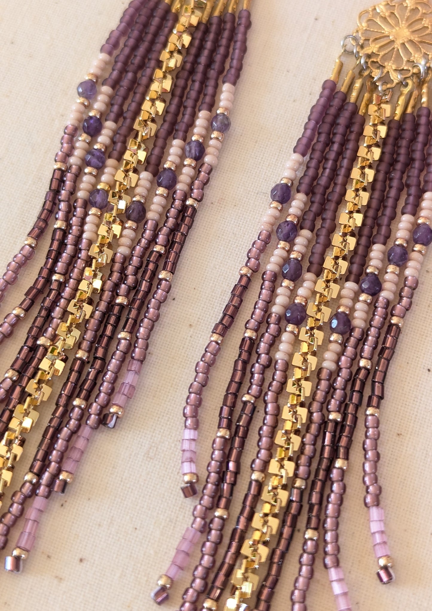 Zora Purple Rain Beaded Earrings