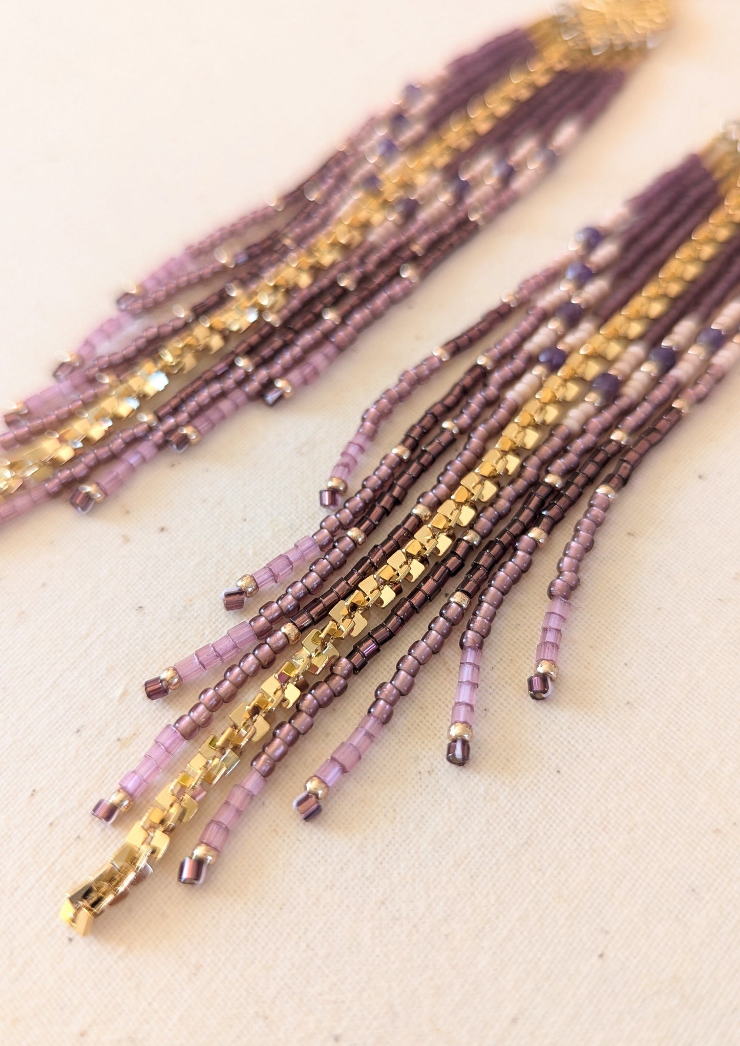 Zora Purple Rain Beaded Earrings