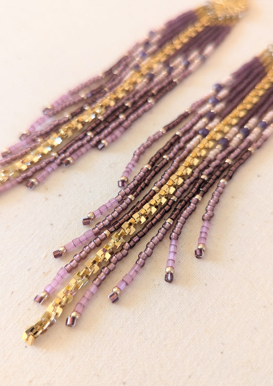Zora Purple Rain Beaded Earrings