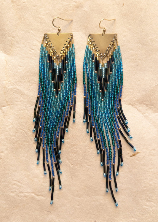 Butler Metallic Blue Beaded Earrings