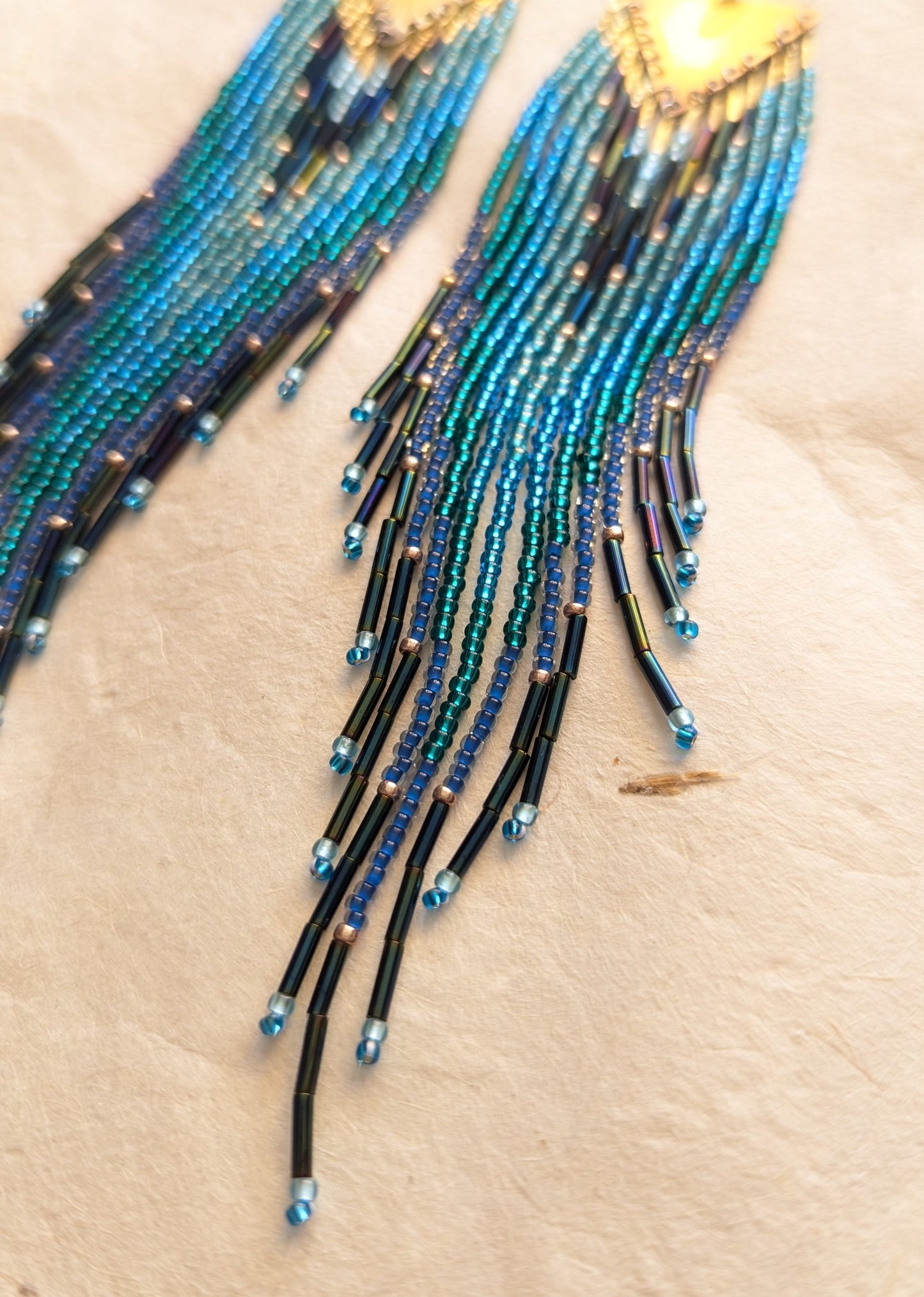 Butler Metallic Blue Beaded Earrings