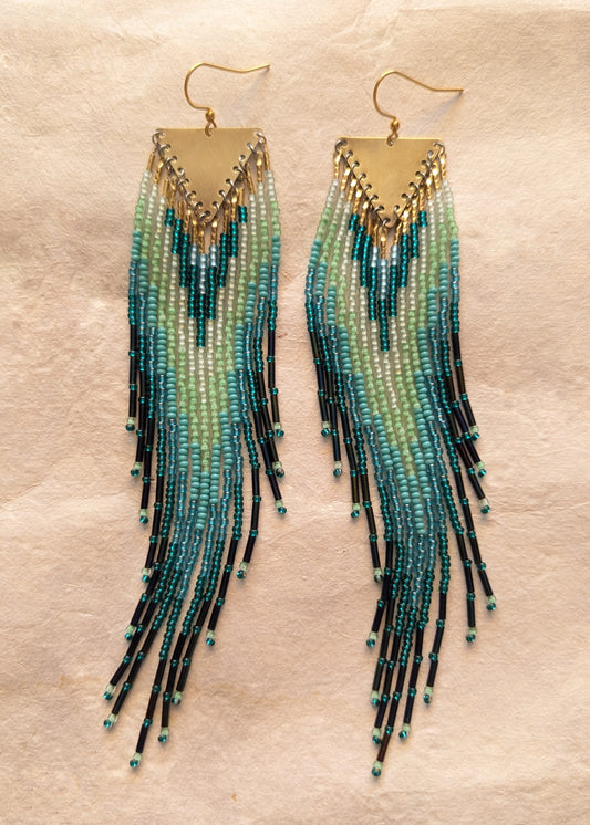 Ursula Mint Teal Beaded Earrings