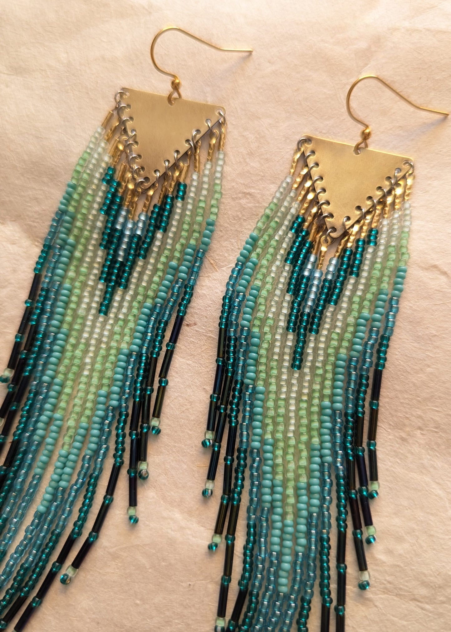Ursula Mint Teal Beaded Earrings