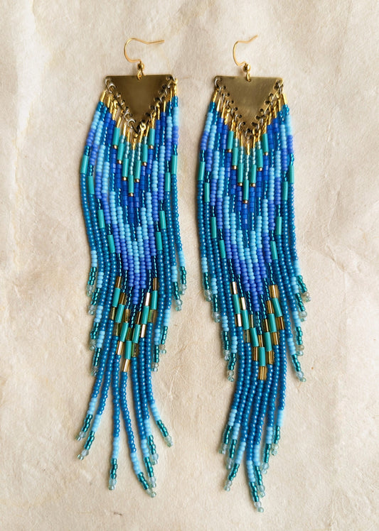 Zenobia Periwinkle Beaded Earrings