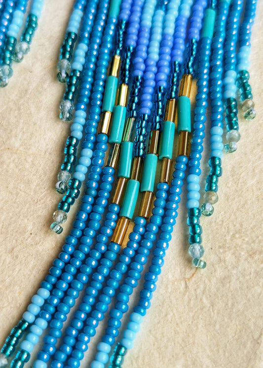 Zenobia Periwinkle Beaded Earrings