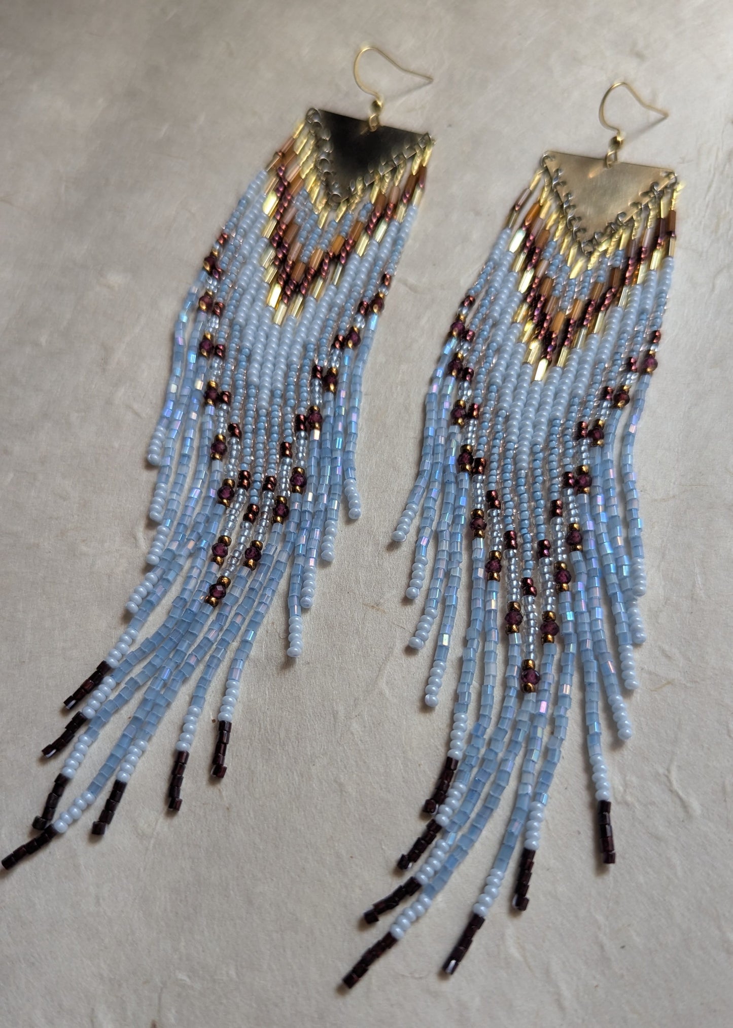 Tall Chief Sky Blue Beaded Earrings
