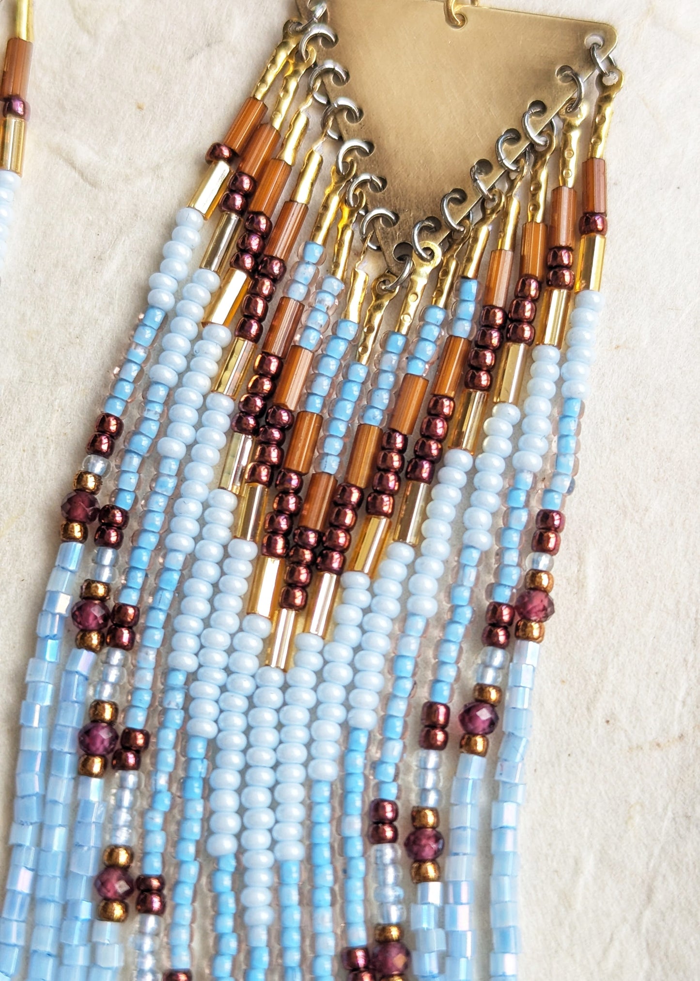 Tall Chief Sky Blue Beaded Earrings