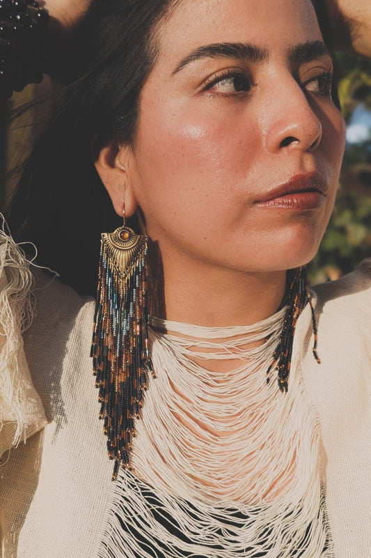 The Fire Horse Beaded Earrings