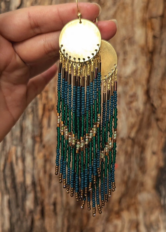 Maxima Green Beaded Earrings