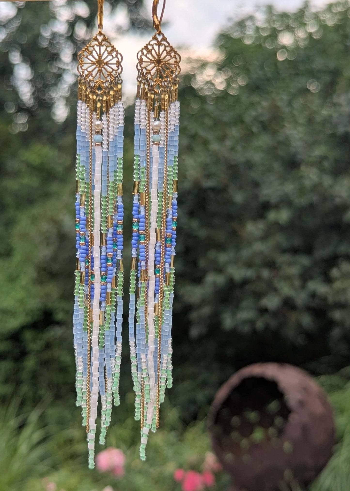 Calypso's Periwinkle Garden Earrings