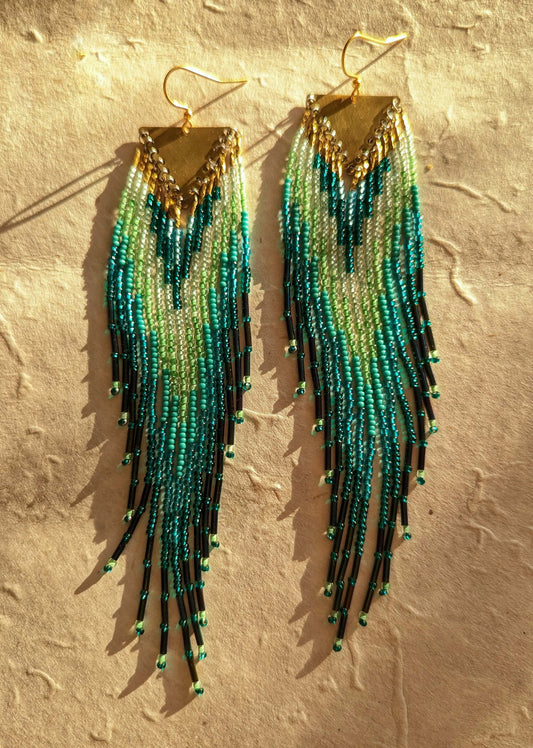 Ursula Mint Teal Beaded Earrings